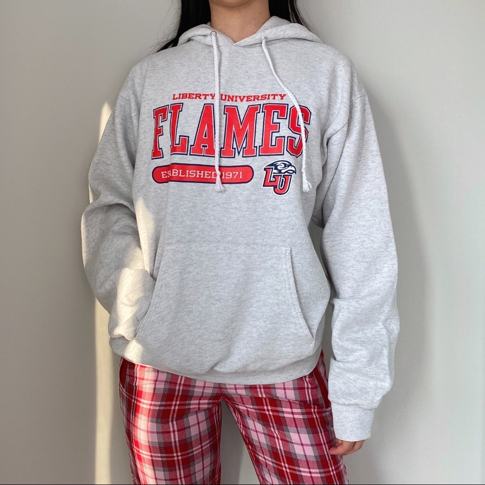 Vintage liberty university flames hoodie